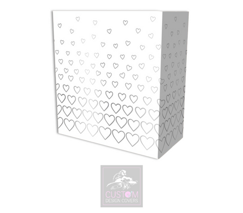 White Grey Hearts Lycra DJ Booth Cover 