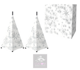 White Silver Star  Lycra DJ Booth Cover (PACKAGE BUNDLE) - COMBI 