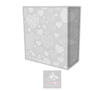 Grey Heart Wedding Lycra DJ Booth Cover