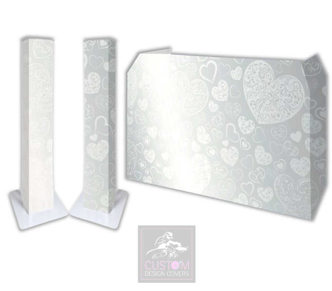 White Heart Wedding Lycra DJ Covers (PACKAGE BUNDLE)