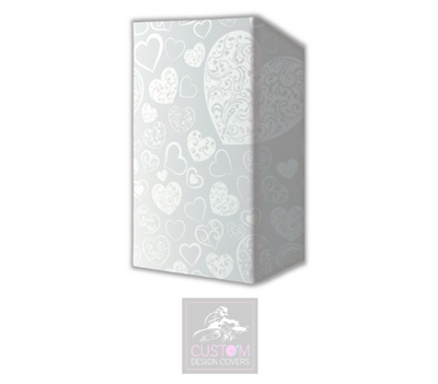 White Heart Wedding Lycra DJ Booth Cover