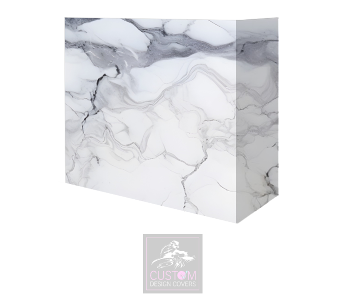 White Marble Lycra DJ Booth Cover