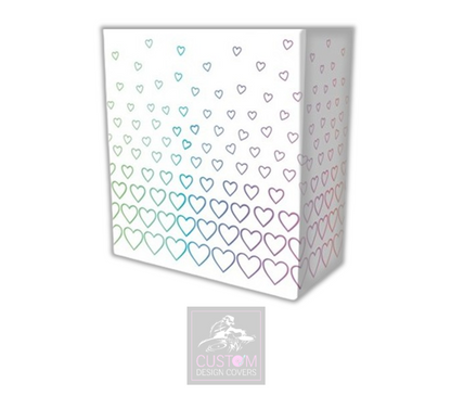 White Rainbow Hearts Lycra DJ Booth Cover