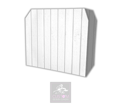 White Rustic Slats Lycra DJ Booth Cover