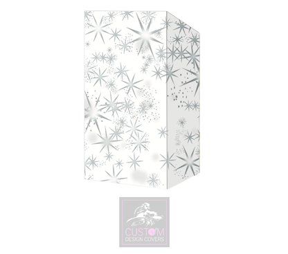 Silver/Grey Stars on White Booth Cover Micron