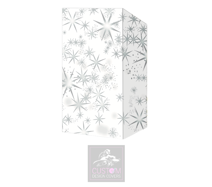 Silver/Grey Stars on White Booth Cover Micron