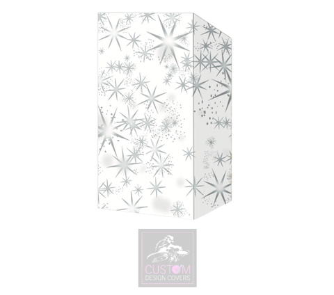 White Silver Star Lycra DJ Booth Cover