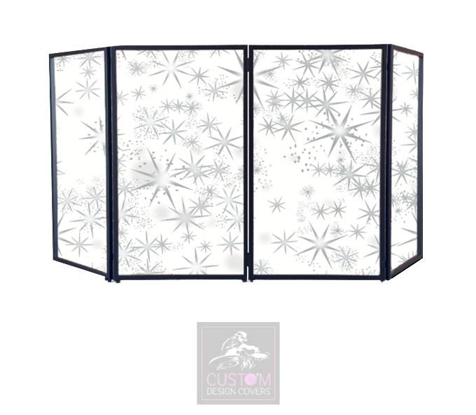 WHITE SILVER STARS DJ LYCRA FACADE PANELS