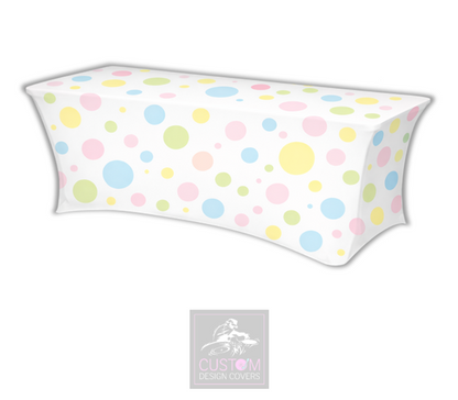 Pastel Spotty Lycra Table Cover