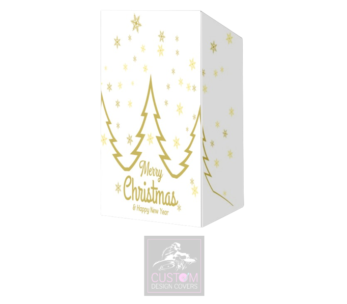 Merry Christmas Gold on White Booth Cover Micron