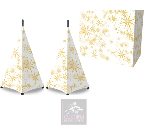 White Gold Star Lycra DJ Booth Cover (PACKAGE BUNDLES) - TRUSS 