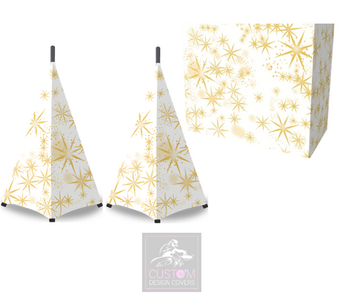 White Gold Star  Lycra DJ Booth Cover (PACKAGE BUNDLE) - COMBI 