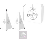 White Merry Christmas *Grey* Lycra DJ Covers (PACKAGE BUNDLE) - MKII 