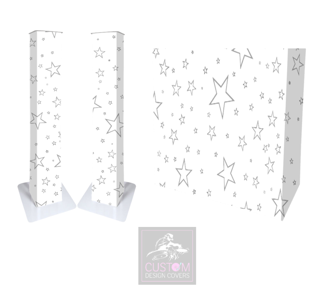 White Grey Star Lycra DJ Covers (PACKAGE BUNDLE) - TRUSS