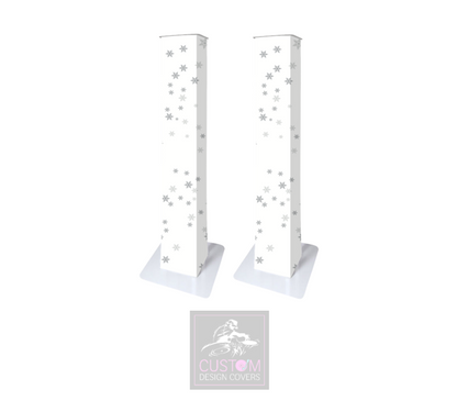 Christmas Snowflake (SILVER) Podium Covers (PAIR)