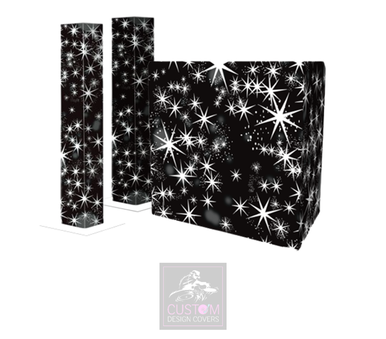 Black White Star Lycra DJ Covers (PACKAGE BUNDLE) - ADJ PRO