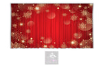 Snowflakes on Red Backdrop Curtain