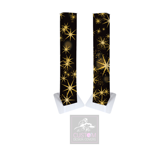 BLACK GOLD STAR PODIUM COVERS (PAIR)