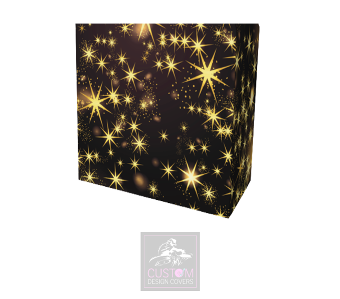 Black Gold Star Lycra DJ Booth Cover 