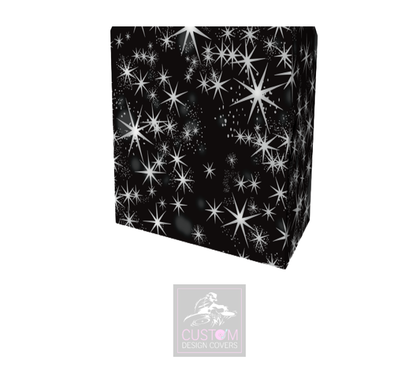 Silver/Grey Stars on Black Booth Cover COmbi