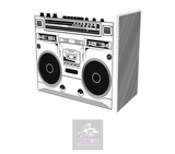 Boombox White and Black Booth Cover Combi