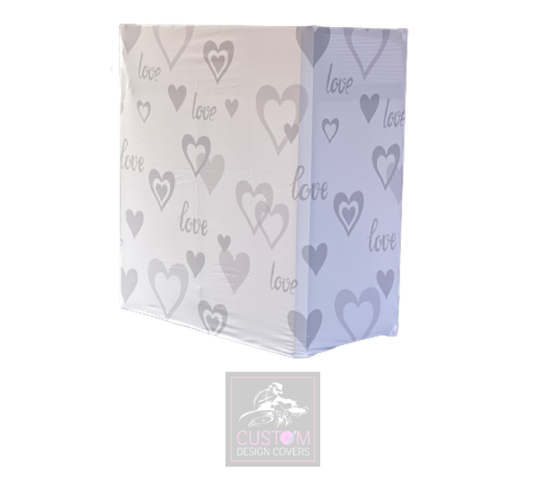 Wedding Love & Hearts Lycra DJ Booth Cover