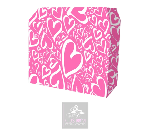 Pink With White Hearts Lycra DJ Booth Cover