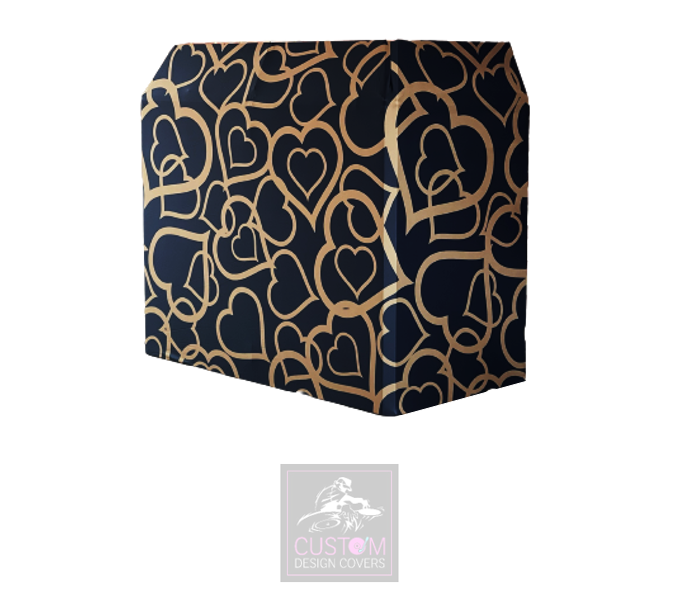 Gold Hearts Lycra DJ Booth Cover