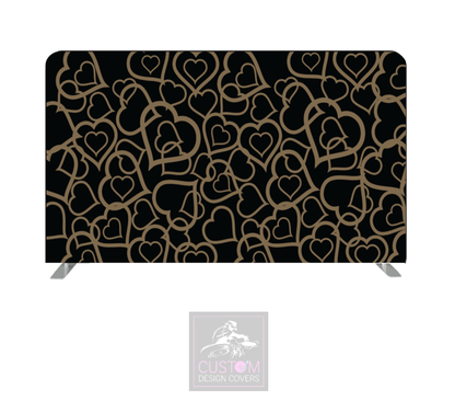 Gold Hearts Lycra Pillowcase Backdrop Cover (DOUBLE SIDED)