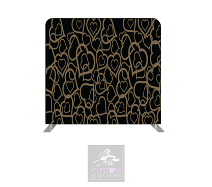 Gold Hearts Lycra Pillowcase Backdrop Cover