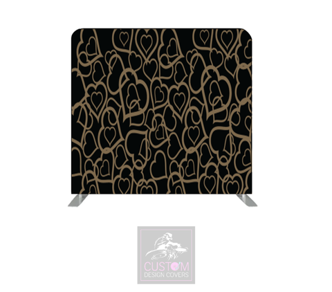 Gold Hearts Lycra Pillowcase Backdrop Cover (DOUBLE SIDED)