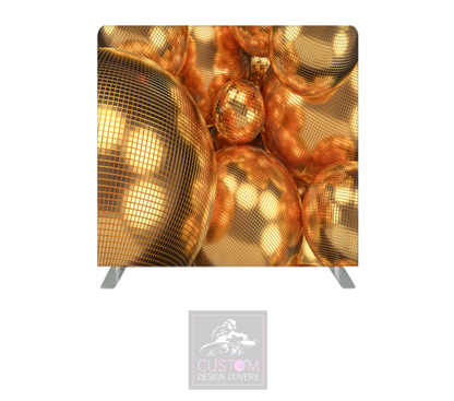 Gold Mirror Balls Pillowcase Backdrop Cover