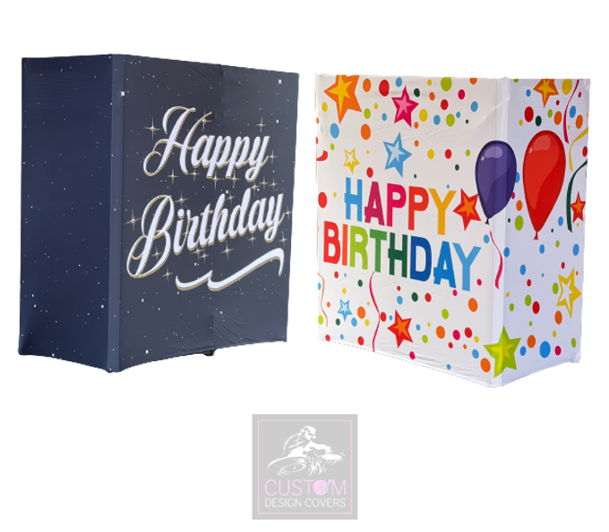 Happy Birthday Lycra DJ Booth Covers (PACKAGE BUNDLE) - ADJ PRO