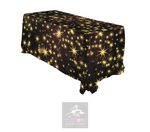 Gold Stars on Black Rectangle Table Cover