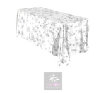 Grey Stars on White Rectangle Table Cover