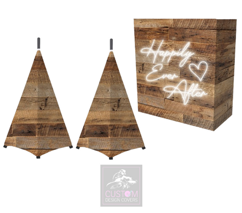 Rustic Happily Ever After Lycra DJ Booth Cover (PACKAGE BUNDLE) - COMBI