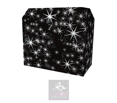 Black Grey Stars  Lycra DJ Booth Cover