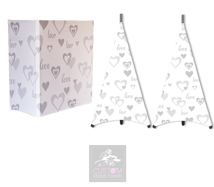 Wedding Love & Hearts Lycra DJ Booth Cover (PACKAGE BUNDLES) - TRUSS 