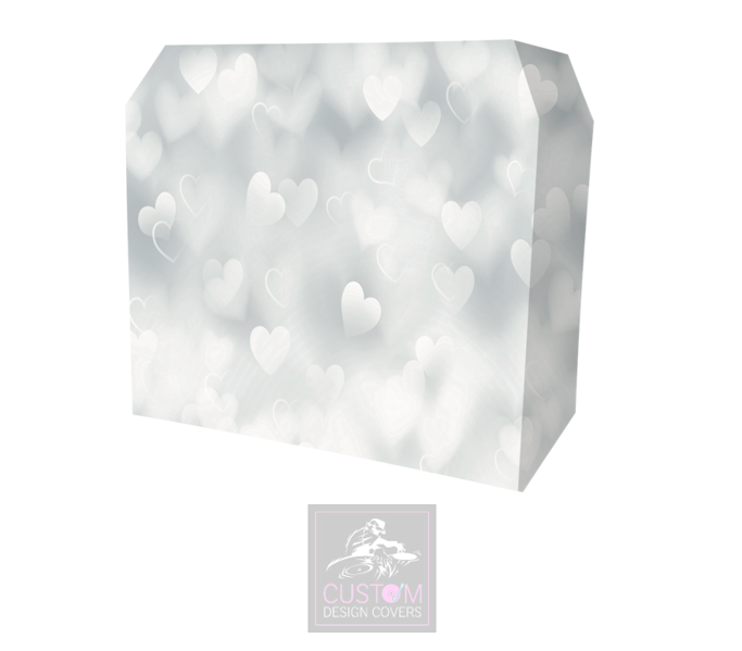 Wedding Hearts Lycra DJ Booth Cover