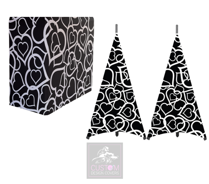 Wedding Hearts Lycra DJ Booth Cover (PACKAGE BUNDLES) - TRUSS 