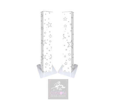 White Grey Star Podium Covers (PAIR)