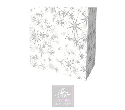 White Silver Stars Lycra DJ Booth Cover