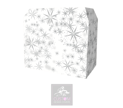 White Silver Star Lycra DJ Booth Cover