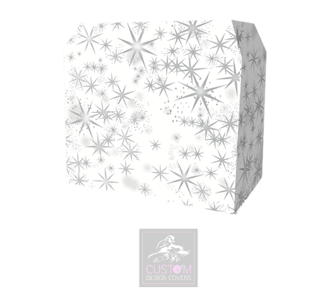 White Silver Star S&H Lycra DJ Booth Cover