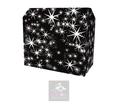Black White Stars  Lycra DJ Booth Cover