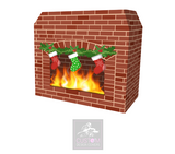 Christmas Fireplace S&H Lycra DJ Booth Cover