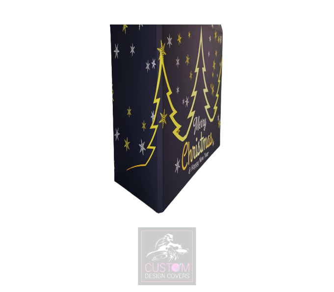 Merry Christmas Gold on Black Booth Cover Combi