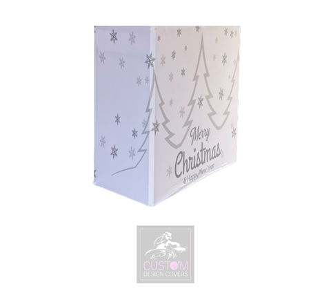 White Christmas Lycra DJ Booth Cover (grey)
