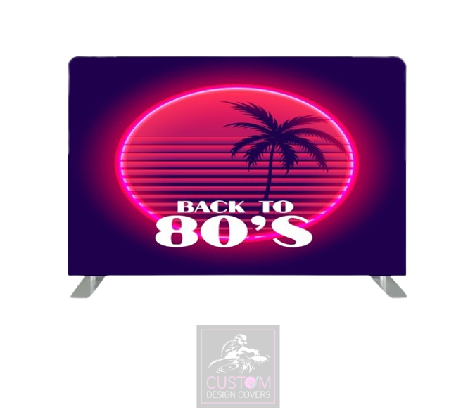 Back To The 80's Lycra Pillowcase Backdrop Cover (DOUBLE SIDED)