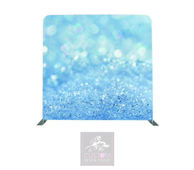 Blue Sparkle Lycra Pillowcase Backdrop Cover